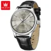 OLEEVS Watches Men Luxury Brand Quartz Watch Gray Dial Business Leather Watch Reloj Hombre Sport Clock Male Hour Relogio - Image 2