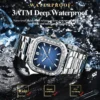 POEDAGAR Top Brand Luxury Watch for Men Waterproof Luminous Date Week Man Wristwatch Stainless Steel Square Quartz Men's Watches - Image 3