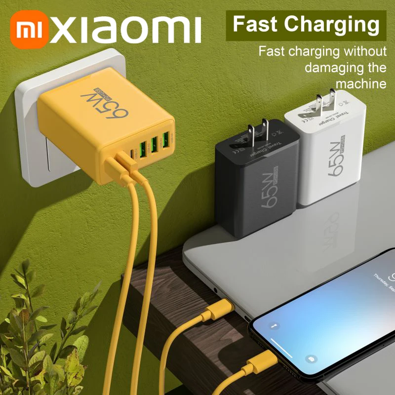 XIAOMI 65W PD3.0 Quick Charging 6-in-1 Fast Wall Charger 4-USB 2-Type-c interface For iPhone Samsung Xiaomi Huawei Oppo - Image 2