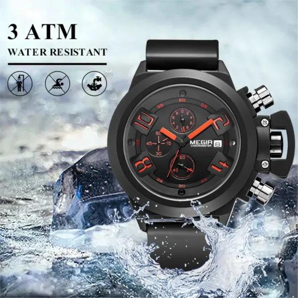 MEGIR Men Watches Luxury Fashion Sport Military Chronograph Waterproof Date Quartz Wristwatch Big Dial Relogio Masculino 2002 - Image 6