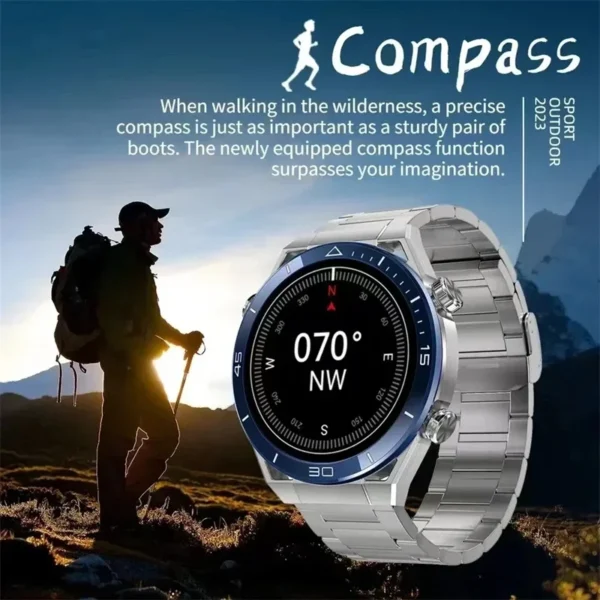 2024 New NFC Smart Watch Men Full Touch Screen Bluetooth Call GPS Track Compass IP68 Heart Rate ECG+PPG 1.5 inch Smart Watches - Image 2