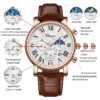 CHENXI 973 Multi-function Business Moon Phase Date Waterproof Rome Analog Imported Men Wristwatch Dial Quartz Leather Watches