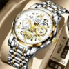 UTHAI L93 Watch For Men Trendy High end Light Luxury Versatile Quartz Watches Glow Waterproof Roman Hollow Male's Clock Watch - Image 2