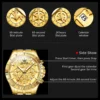 OLEVS Men's Watches Gold Luxury Hollow Out Style Original Quartz Watch for Man Waterproof Luminous Chronograph Date 24 Hours - Image 4
