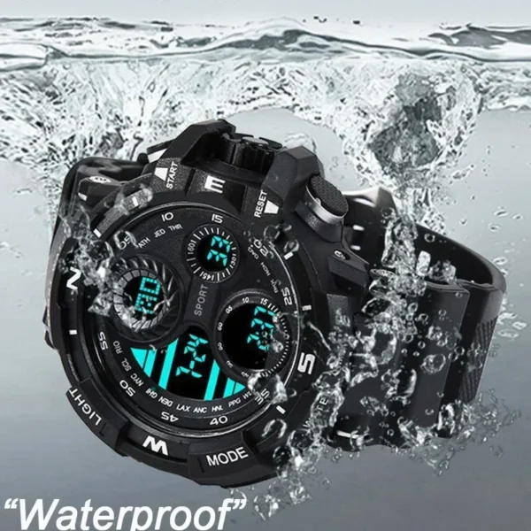 YIKAZE Sports Watch for men Black Dial Military Digital Watch Luminous Date Chronograph Alarm Clock Student Kids Man Wristwatch - Image 5