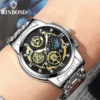 BINBOND B4010 Fashion Casual Quartz Men Watch Stainless Steel Strap Luxury Dial Luminous 30M Waterproof Business Men Wristwatch - Image 6