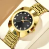 Popular luxury gold diamond waterproof business steel band men's women's watches oval unisex style couple quartz watch - Image 3