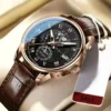 Luxury Man Watch Waterproof Chronograph Moon Phase Pattern Luminous Men's Wristwatch Leather Men Quartz Watches Casual Clock - Image 4