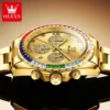 Watches For Men OLEVS Original Rainbow Gem Light Luxury Series Quartz Watch Waterproof Steel Strap Men's Watch New - Image 4