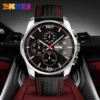 Skmei Top Brand Luxury Leather Strap 5Bar Waterproof Quartz Wristwatches Relogio Masculino Fashion Sport Mens Watches 9106 - Image 4