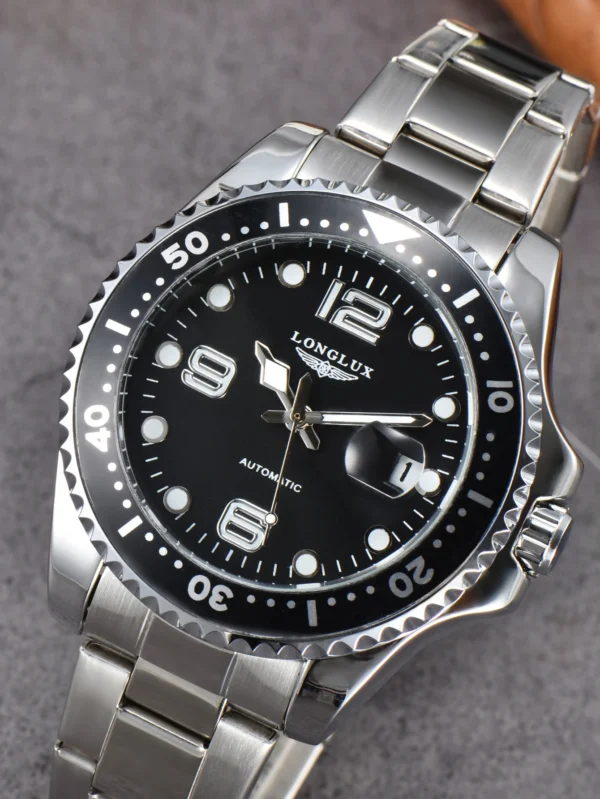 LONGLUX automatic watch luxury wholesale mechanical wristwatches stainless steel skeleton date waterproof mens watch men gift - Image 6