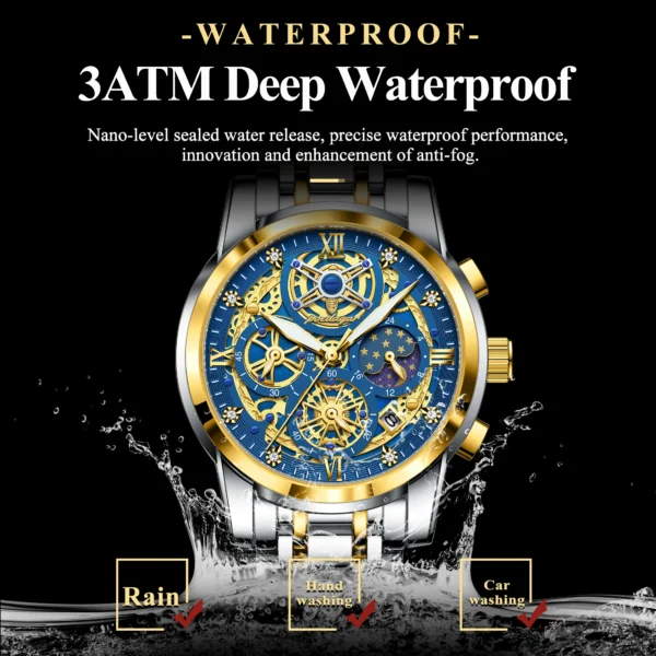 POEDAGAR Luxury High Quality Man Watch Waterproof Luminous Chronograph Date Men Watch Stainless Steel Quartz Men's Watches Reloj - Image 3