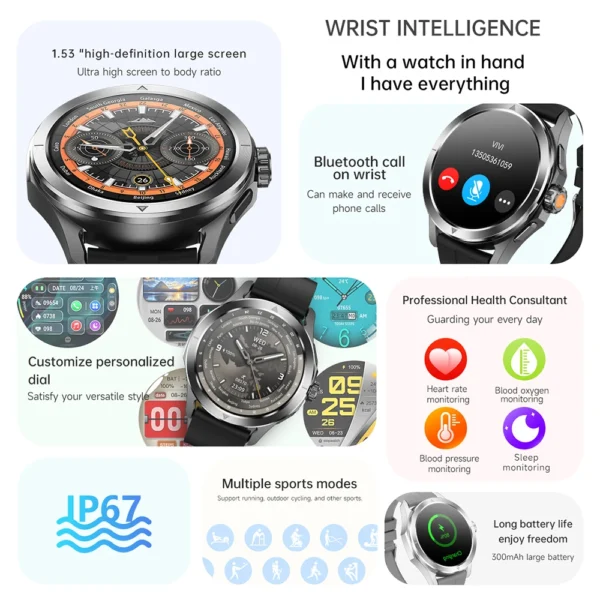 2024 New For Xiaomi Watch S4 Sport Smart Watch Men AMOLED Screen NFC GPS Compass Heart rate Waterproof Bluetooth Call SmartWatch - Image 3