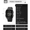 SKMEI 1858 Clock reloj hombre Fashion LED Light Digital Watch Mens 5Bar Waterproof Calendar Countdown Electronic Wristwatche - Image 6