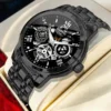 UTHAI CQ260 Multi functional luxury quartz watch, fashionable and high-end luxury men's watch, Roman hollow design clock - Image 3