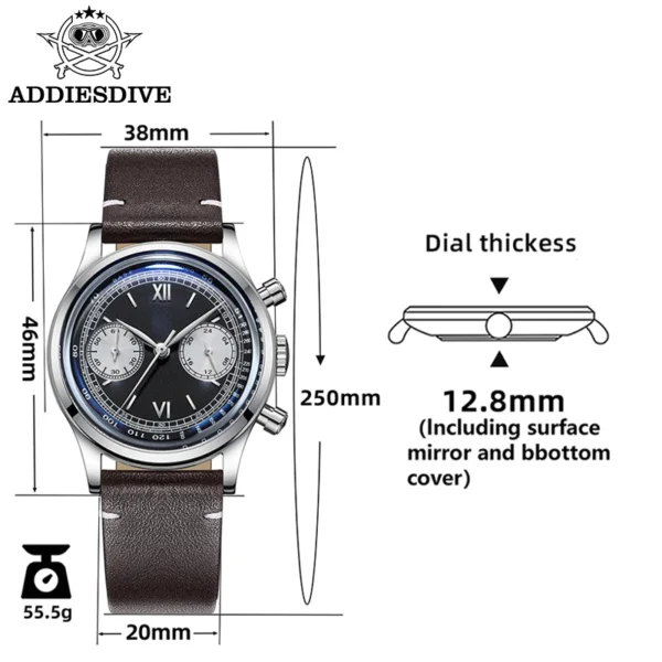 ADDIESDIVE Top Brand Luxury Watch For Men Multifunction Chronograph Sport 10Bar Waterproof Man Quartz WristWatches Clock AD2037 - Image 6