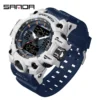 SANDA G Style Step Calorimeter Single Electronic Watch Nightlight Waterproof Sports Double Display LED Digital Quartz Men Watch
