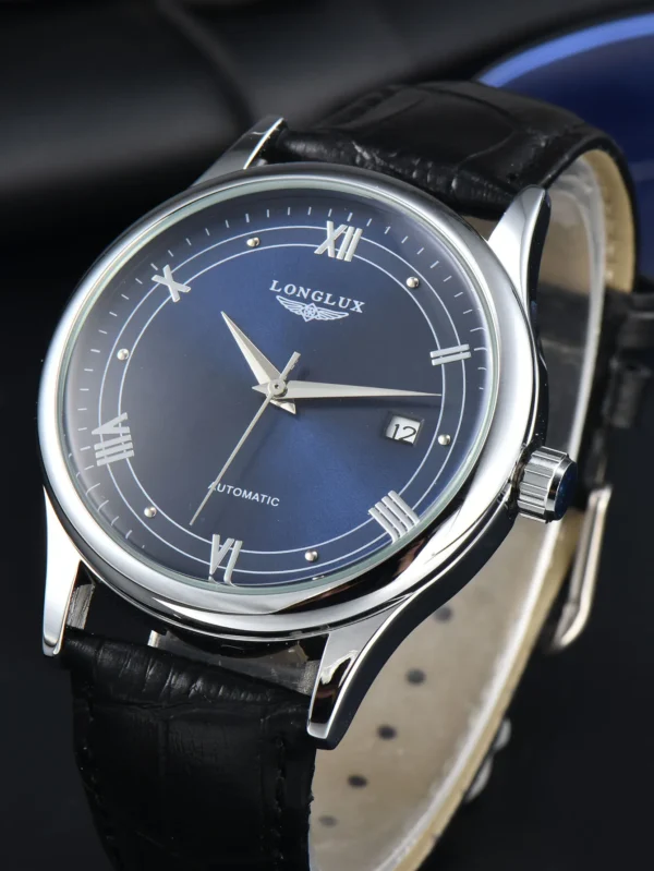 LONGLUX automatic watch rome wholesale mechanical wristwatches waterproof fashion leather mens watch men gift - Image 4