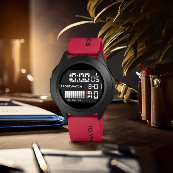 POSHI Sport Watch for Man Luxury Digital Wristwatch Stopwatch Luminous with Date Week Original Waterproof Clock - Image 5