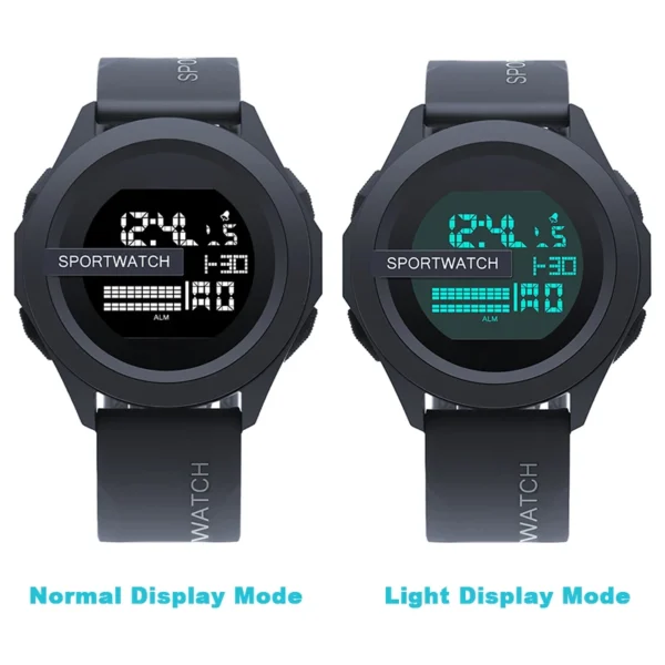 YIKAZE LED Digital Watches for Man Stopwatch Date Week Waterproof Men's Sports Watch Multifunction Fitness Electronic Watch - Image 5