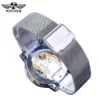 Winner Casual Mechanical Watches For Men Golden Roman Fashion Stainless Steel Belt Mesh Strap Wristwatch Clock Relogio Masculino - Image 5