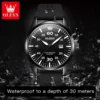 OLEVS Fashion Brand Business Men's Watches Leather strap Digital scale Calendar Quartz Watch Waterproof Trend Male Wristwatch - Image 3
