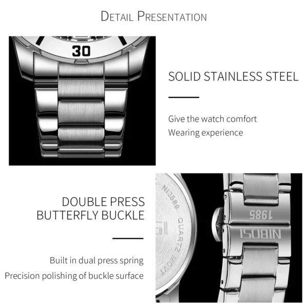NIBOSI 2024 Watch Men Luxury Brand Business Luminous Waterproof Male Clock Calendar Man Quartz Wristwatches Relogio Masculino - Image 6
