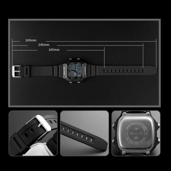 SKMEI 1299 Fashion Men PU Strap Multifunction Waterproof Watches Alarm Male Digital Watch reloj hombre Outdoor Sport Watch - Image 5