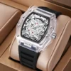 UTHAI BK134 Personalized Transparent Hollow Barrel Quartz Watch Casual Fashion Sports Waterproof Calendar Men's Watch - Image 3