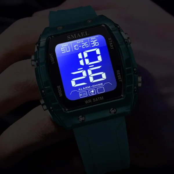 NEW Sports Watches Fashion Men Watches 50m Waterproof Rectangle LED 8108 Big Dial Display Digital Watches LED Wristwatches Men - Image 4
