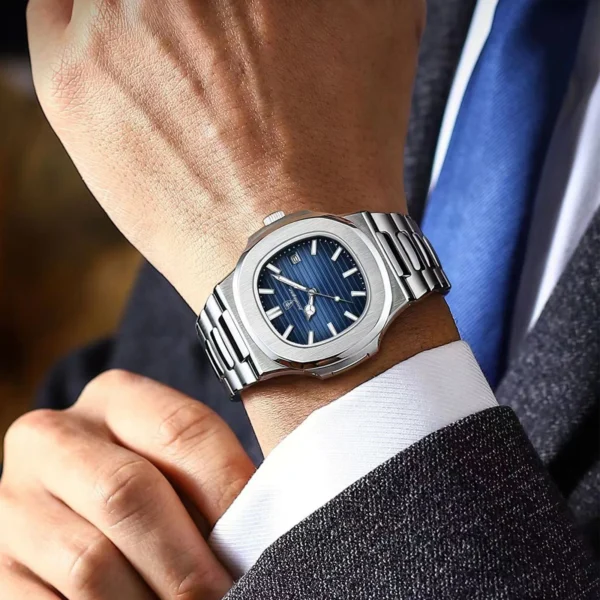 2023 New POEDAGAR Luxury Watch Business Waterproof Male Clock Luminous Date Stainless Steel Square Quartz Men Watch reloj hombre - Image 6