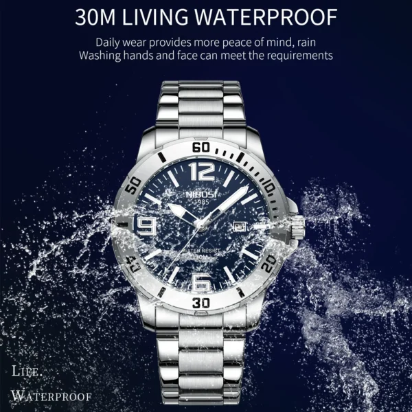 NIBOSI 2024 Watch Men Luxury Brand Business Luminous Waterproof Male Clock Calendar Man Quartz Wristwatches Relogio Masculino - Image 4