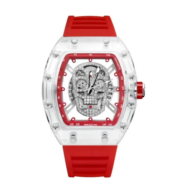2024 New Quartz Men’s Wristwatch Fashion Trend Non-mechanical Waterproof Male Watch Luminous Transparent Ghost Head Watches - Image 4