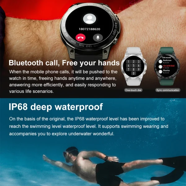 Original AMOLED Men Smartwatch Bluetooth Call GPS Tracker Fitness IP68 Waterproof Sport Smart Watch for Xiaomi IOS Android 2023 - Image 2