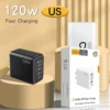 USB C Charger Fast Charging Type C 3 PD + 2 USB QC3.0 Mobile Phone Adapter 120W For iPhone Xiaomi Samsung ipad Realme Tablet - Image 6