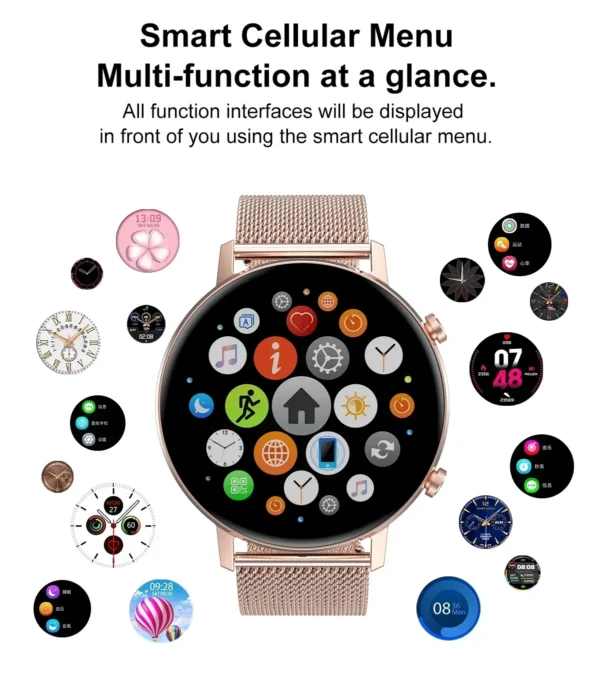 Zordai DT96 2024 Smartwatch Waterproof Heart Rate Sport Smart Watch Compatible with Xiaomi Phone fitness tracker for Men Women - Image 6