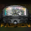 Mark Fairwhale New Trend Mens Watch Tonneau Dial Chronograph Calendar Luminous Waterproof Quartz Watches for Men - Image 3