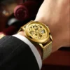 Top Brand Automatic Mechanical Watch Full Steel Mesh Strap Men's Watch Waterproof Luminous Diamond Hollow Tourbillon Clock Men - Image 3