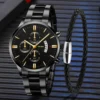 Luxury Men Stainless Steel Watch Calendar Quartz Wristwatch Business Watches Man Clock Relogio Masculino