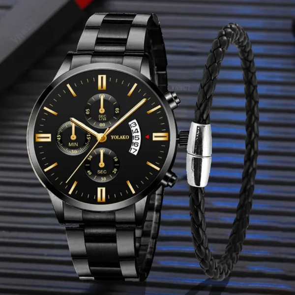 Luxury Men Stainless Steel Watch Calendar Quartz Wristwatch Business Watches Man Clock Relogio Masculino