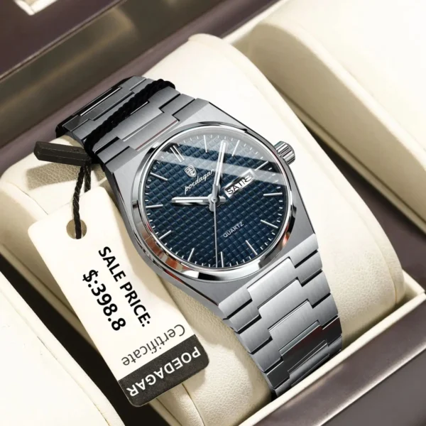 POEDAGAR Luxury Sport Man Watch Military Waterproof Luminous Date Week Men Watch Stainless Steel Quartz Men's Watches Male Clock - Image 2