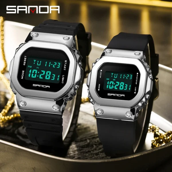 SANDA New Luxury LED Electronic Digital Watch Fashion Casual Women's Watches Ladies Clock Male Wristwatch Relogio Feminino 2126