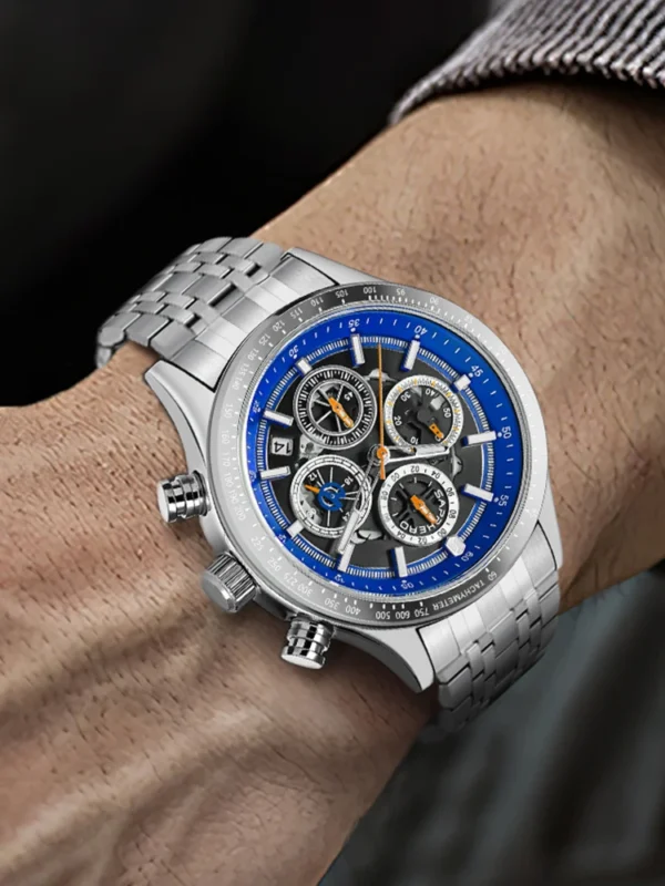 SAPPHEROFashion Men's Watch 50M Waterproof Clock Date Chronograph Mechanical Style Quartz Watch For Men 2024 New Gift Wristwatch - Image 4