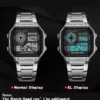 YIKAZE Digital Watch Men's Watch Stainless Steel Strap Countdown Sport Watches Waterproof Led Electronic Wristwatch for Men Gift - Image 5