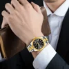 Luxury Gold Quartz Watch Waterproof Men's Watch 38mm Stainless Steel Automatic Date Luminous Hand Relogio Masculino - Image 6