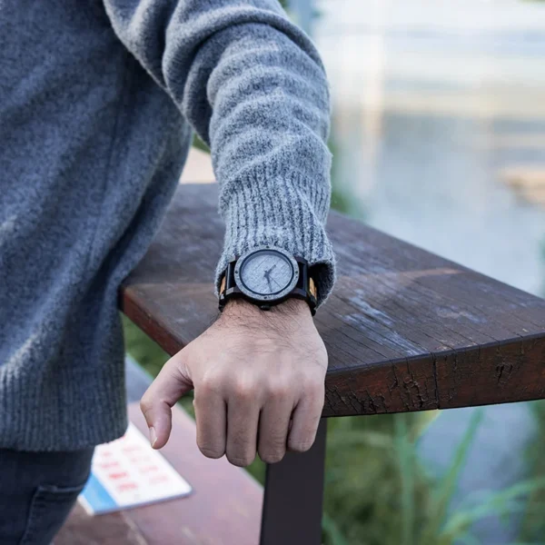 BOBO BIRD Stone Watch for Men Relogio Masculino 2022 New Men’s Wooden Band Wristwatches Personalized Christmas Gift Dropshipping - Image 4