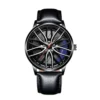 Men Quartz Watch Round Hidden Clasp Chronograph with Car Wheel Rim Hub Design Automatic Quartz Wristwatch Male Clock for Office - Image 5