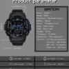 SANDA 6002 Large Men Watches Digital Watch Luminous 5BAR Waterproof Male Sport Watch Quartz Dual Display relogio masculino - Image 3