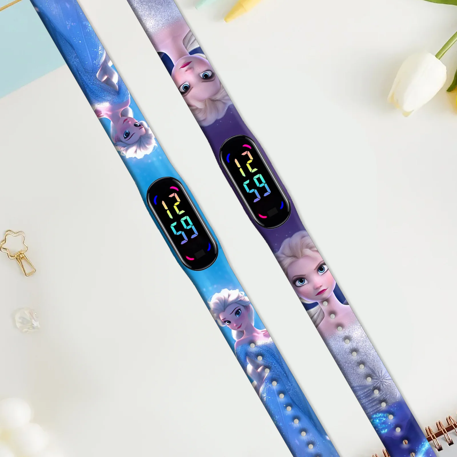 Disney Frozen children‘s watch Anime figures Elsa Anna LED Luminous Touch Waterproof Electronic Sports Watch Birthday Toys Gifts - Image 5