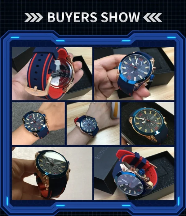 MEGIR Sport Watch Silicone Strap Chronograph Men Quartz Military Watch Waterproof Wrist Watches Relogio Masculino Man Clock 2063 - Image 3